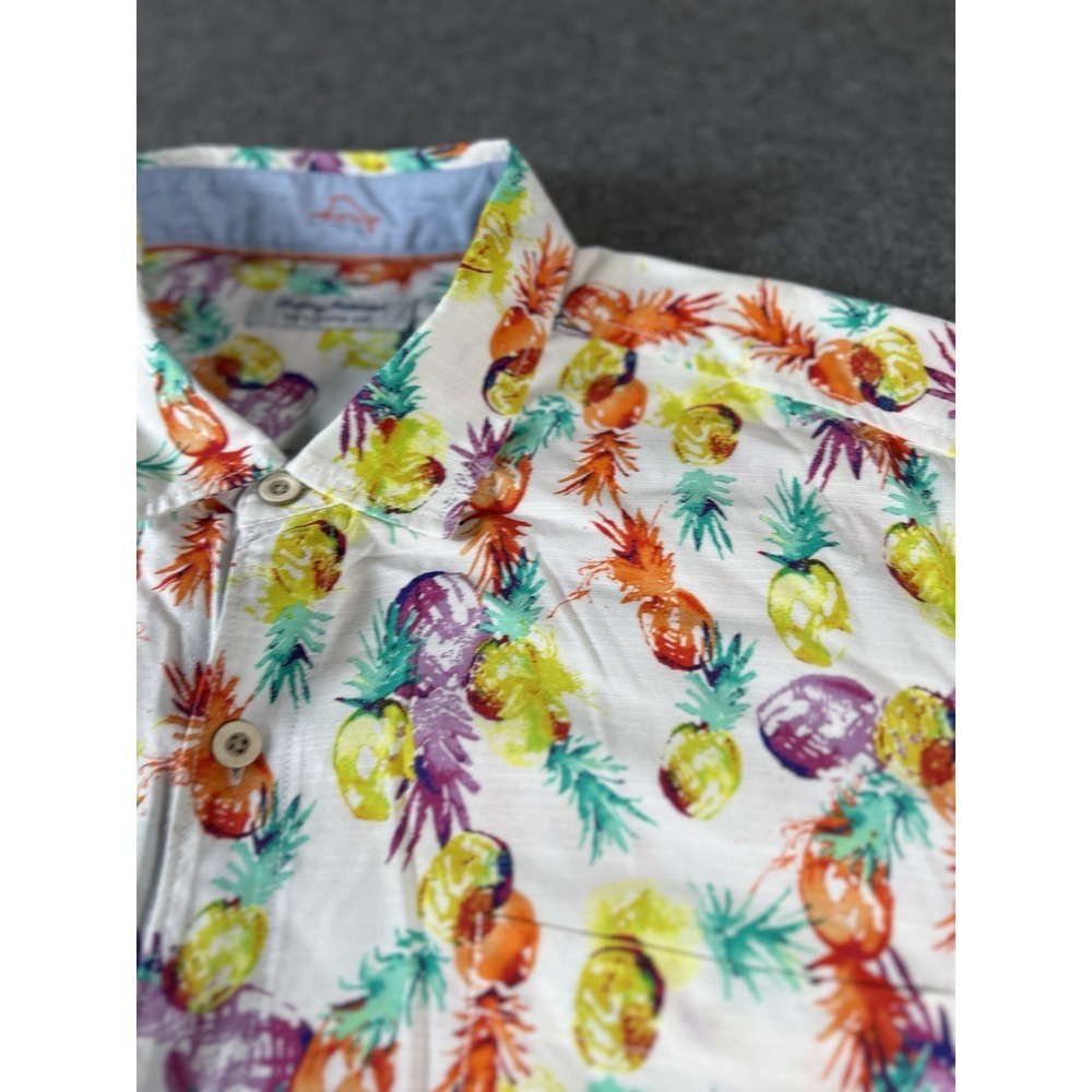 Tommy Bahama Shirt Mens XL Multicolor Pineapple Veracruz Cay Hawaiian Button‎ Up